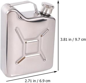 Botella de Licor Portátil de Alta Calidad, 5oz, Acero Inoxidable, Pequeña, Tipo Jerry Can - Product Image 2