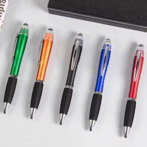 Promotional <b>Cheap</b> Custom Laser Logo Printed <b>Led</b> <b>Light</b> up Plastic Active Soft Touch Stylus Ball 3 in 1 Ballpoint Pen - Product Image 3