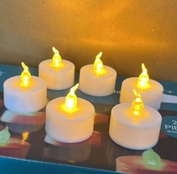 Petite bougie LED à piles en plastique, blanc chaud clignotant, pour décoration de chemin, mariage et confession