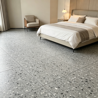 Dalle de terrazzo gris foncé personnalisée YDSTONE, pierre de terrazzo artificielle, carrelage de terrazzo à grosses copeaux pour la décoration des sols et des murs