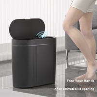 Cubo de Basura Inteligente de Inducción de Diseño Moderno para el Hogar, Gran Capacidad, Sensor Automático, Tapa Abatible, Diseño de Espacio Reducido, Cocina, Baño