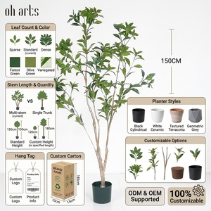 Grand arbre à monnaie artificiel de qualité supérieure, arbre <span class=keywords><strong>Pachira</strong></span> Aquatica réaliste pour la décoration minimaliste nordique et zen de la maison - Product Image 3