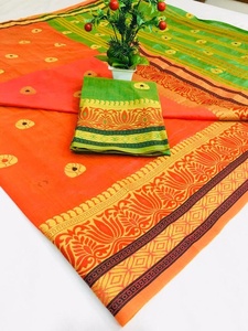 Sari de Seda Banarasi con Tejido Artístico Multicolor, Último Diseño, Talla Única, Venta al Por Mayor, Prenda de Lujo para Bodas - Product Image 4