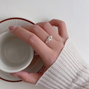 S925 Pure Silver Korean Style <b>Ring</b> with Zircon Geometric <b>Opening</b> Inlay Set Candy-Colored Yellow and Green for Spring Summer - Product Image 2