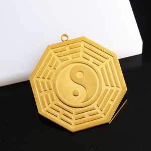 Pendentif spécial en argent sterling 925 Tai Chi Gossip Yin Yang pour couple, pendentifs fins avec plaqué or, colliers de la tradition chinoise - Product Image 5