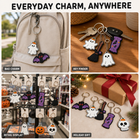 Porte-clés personnalisé en PVC souple pour Halloween, étanche, idéal pour cadeau promotionnel, souvenir, breloque de sac, ou événementiel