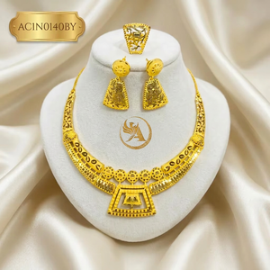 Alankeet Creations 24K Gold-Plated Brass Geometric Cute <b>Charm</b> Necklace for Women's Wedding Occasion - Product Image 1