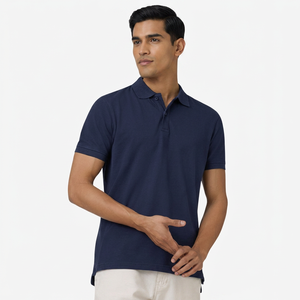 Camiseta de Golf para Hombre 100% Algodón al por Mayor, con Logotipo Personalizado en la Parte Delantera, Uniforme en Blanco, Fabricante OEM - Product Image 1