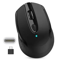 Souris sans fil portable à 4 boutons, récepteur USB 2.4G, 1600 DPI, rétroéclairage LED pour Chromebook, ordinateur portable, PC et Mac, style 3D