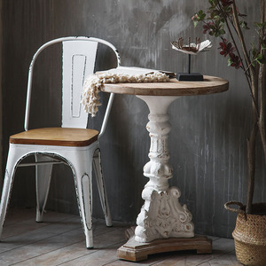 French Retro Carved <b>Round</b> <b>Table</b> Solid Wood Coffee <b>Table</b> Wedding Decor Guesthouse Cafe <b>Table</b> - Product Image 2