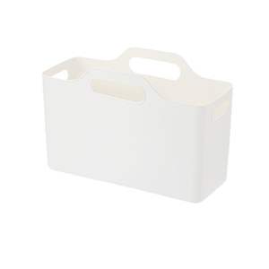 Panier de rangement pour articles divers en plastique écologique pour la maison, petit, avec poignée, rectangulaire, transparent, pour le bureau et la salle de bain - Product Image 5