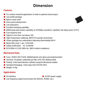 Yüzey montaj Diode diyot geçici gerilim baskılayıcı SMBJ28CA/TR13 DO-214AA(SMB) Chip by BrightKing devre voltaj regülatörü - Product Image 2