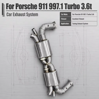 Tuyau d'échappement droit pour Porsche 911 997.1 Turbo 3.6t en acier inoxydable, système Valvetronic Catback avec télécommande