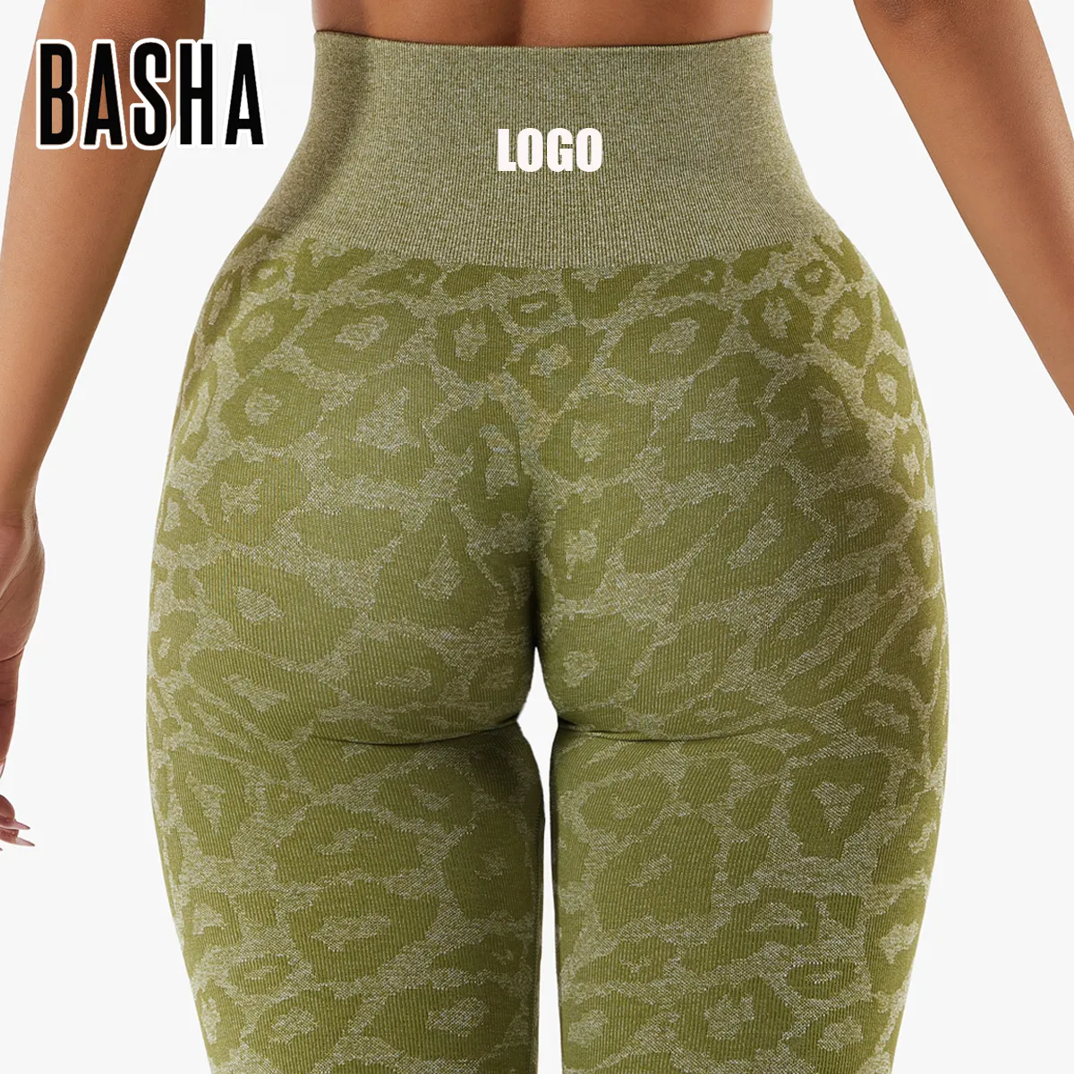 BASHAsports 2022 High quality leopard pattern print Push up seamless sports leggings scrunch butt lift leggings for women