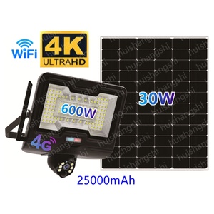 ไฟถนนโซลาร์เซลล์ 4K 3MP 600W พร้อมกล้องวงจรปิด 4G Sim  25000mah  ระบบ PTZ WIFI  สำหรับภายนอกอาคาร - Product Image 1