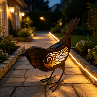 Ornement solaire artisanal de qualité supérieure en fer forgé antique en forme de coq pour la décoration de cour, de ferme ou de jardin vintage