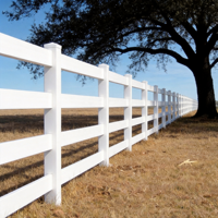 Clôture Commerciale en PVC Blanc de Qualité Professionnelle, Kit de Poteaux et Rails en Vinyle à 4 Rails pour Ferme Équine, Ranch, Bétail et Usage Industriel Robuste