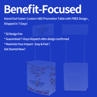 Kiosque de publicité personnalisé B2B Supply avec table de promotion ABS en gros de solution complète graphique en vinyle