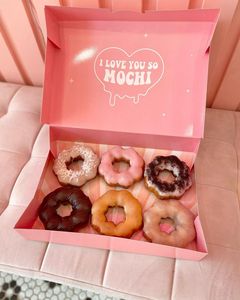Wholesale Custom Logo Biodegradable Food Grade Pink Paper Mochi Donut Packaging Cookie Dough Delivery Cookie Boxes With Bags - Product Image 2