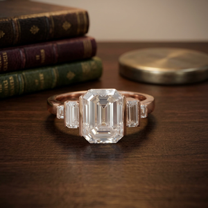 Bague de fiançailles D'VINS JEWELS en or massif 14 carats avec diamant de laboratoire taille émeraude 2 carats VVS/VS EF et certificat IGI - Product Image 1