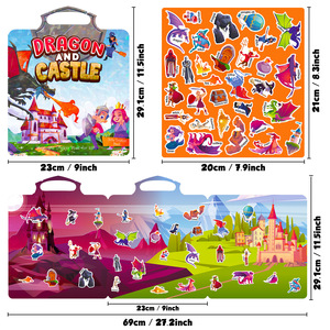 <span class=keywords><strong>Livre</strong></span> d'activités sensorielles pour enfants Lonng Castle, <span class=keywords><strong>livre</strong></span> d'autocollants en papier 3D à motifs de dessins animés, réutilisable, imperméable, <span class=keywords><strong>avec</strong></span> vernis brillant - Product Image 4