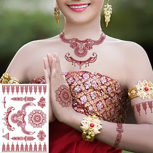 Adesivo de henna de tatuagem, tatuagem temporária especial de casamento