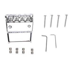 Pont de <span class=keywords><strong>basse</strong></span> compatible <span class=keywords><strong>Rickenbacker</strong></span> 4 cordes, 18 mm, réglable, avec sellettes en alliage de zinc plaqué Chrome - Product Image 2