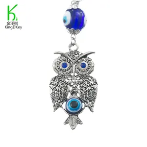 Fabrik Metall Tier Schlüssel bund Blue Evil Eye Lucky Charm Schutz Quaste Schlüssel bund für Auto tasche