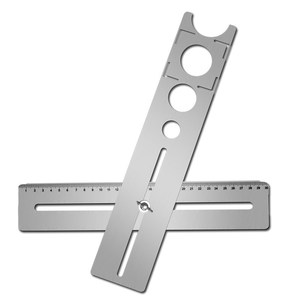 Stainless Steel Tile Hole Positioner 400mm x 78mm With Multiple Drilling Guides For Wall Floor Tiles - Product Image 2
