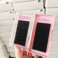 Extensions de cils en soie en gros, cils classiques, cils noirs mats, cils en cachemire, plateaux d'extensions de cils individuels 8-25mm