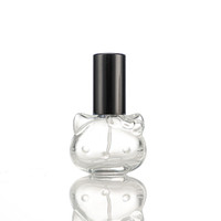 Nouveau design – Flacons de parfum vides en verre de 10 ml en forme de chat avec bouchon doré sérigraphié et pulvérisateur à pompe pour diffuseur de parfum et brume.
