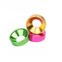 Aluminium Turned Countersunk Washer in Red Purple Gray Black Blue Green Silver with Plain Finish