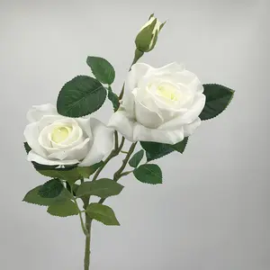 Hot Sale Rose Flower Artifisial Real Touch Artificial Flower Real Touch Velvet Roses Flower