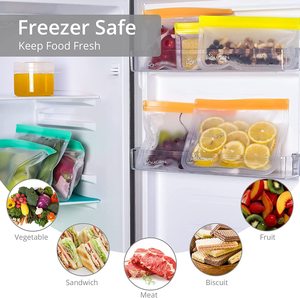 Reusable Sandwich <b>Bags</b> Reusable Snack <b>Bags</b> BPA Free <b>Bags</b> Non-woven Free Plastic for Food Travel Leakproof Silicone Kitchen - Product Image 4