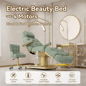 Turri Berber Fleece 4 Motor Cama de belleza Tumbona cosmética Cama y silla de esteticista Butaca Para <span class=keywords><strong>Estetica</strong></span> con luz incluida - Product Image 2