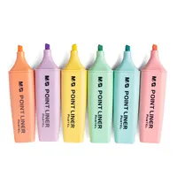 Juego de rotuladores Pastel no tóxicos M & G, 6 colores brillantes, punta de cincel, marcador, suministros de oficina y escuela