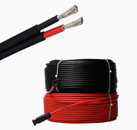 Cable Eléctrico Solar de Cobre Estañado con Aislamiento XLPO de Doble Núcleo de 3kv CC, Resistente al Calor, 2.5mm2, Negro y Rojo, para Panel Solar