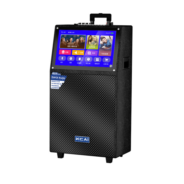 All-In-One Home Karaoke Machine Touch Screen Battery Family-friendly KTV Outdoor-ready IPX4 Waterproof Small Trolley Speaker