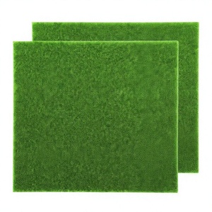 Wanmu 4 pièces de gazon artificiel en plastique 6x6 pouces pour jardin féerique et maison de poupée, fournitures de décoration de diorama miniature DIY - Product Image 2