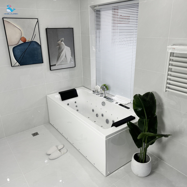 Kinglauren Modern Freestanding Double Person Bubble Massage Bathtub Durable Roomy for Hotel Bathroom Use Includes Drainer Faucet
