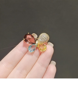 Coloré papillon broche femmes <span class=keywords><strong>col</strong></span> broche diamant strass broche broche Cardigan manteau Corsage vêtements accessoires - Product Image 2