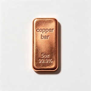 5oz 999 Fine Copper Bullion <b>Bar</b> Brushed Finish Solid Ingot for Collection & Gift - Product Image 1