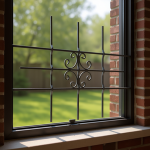 Grilles de sécurité pour fenêtres 27,2 po x 44,9 po en fil de fer, design industriel, sécurité renforcée, écrans de protection pour portes et fenêtres - Product Image 2