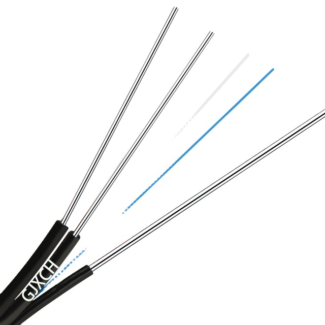 Outdoor Single Mode Copper Conductor G657A1 FRP Strength Unit GJYXCH Fiber Optic Cable for Telephone Communication Network