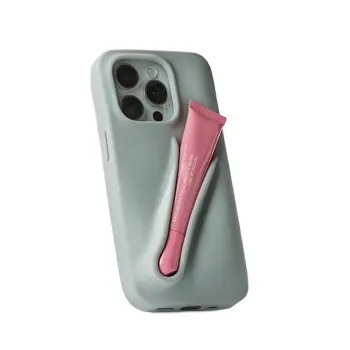 Funda para teléfono móvil de fabricación, funda de silicona con soporte para maquillaje con brillo de labios, antiarañazos para iPhone 15 16 Pro, fundas elegantes únicas