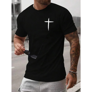 Wholesale Blank Plain t Shirt Custom Silk Screen Print Digital logo Brand <b>Polyester</b> Cotton <b>Tshirt</b> Plus Size Men T-shirt for Men - Product Image 1