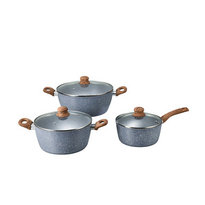 Maifan Stone <b>Cookware</b> <b>Set</b> Milk Pan Frying Pan Soup Pan Flat Bottom Wok Non Stick Pot 7 Piece <b>Set</b> - Product Image 4