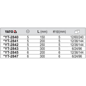 Destornillador plano Yato de 300 mm, acero S2, grado industrial, mango antideslizante - Product Image 2