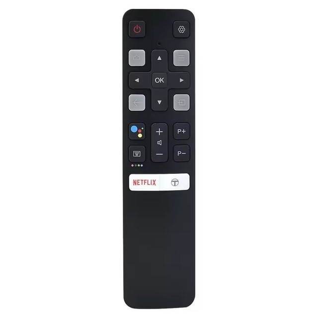 Replacement TV Remote Control Black ABS Plastic TCL Smart RC802V FUR6 433MHz 8 Meter Range AAA Battery Waterproof Compatible
