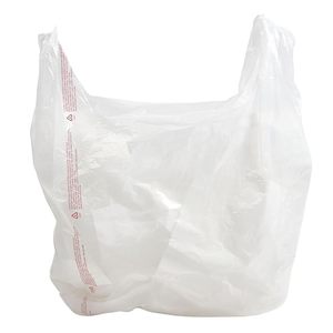 Grands sacs de courses en plastique jetables blancs (boîte de 500) - 18' x 8' x 30' - pour supermarchés et épiceries - Product Image 5